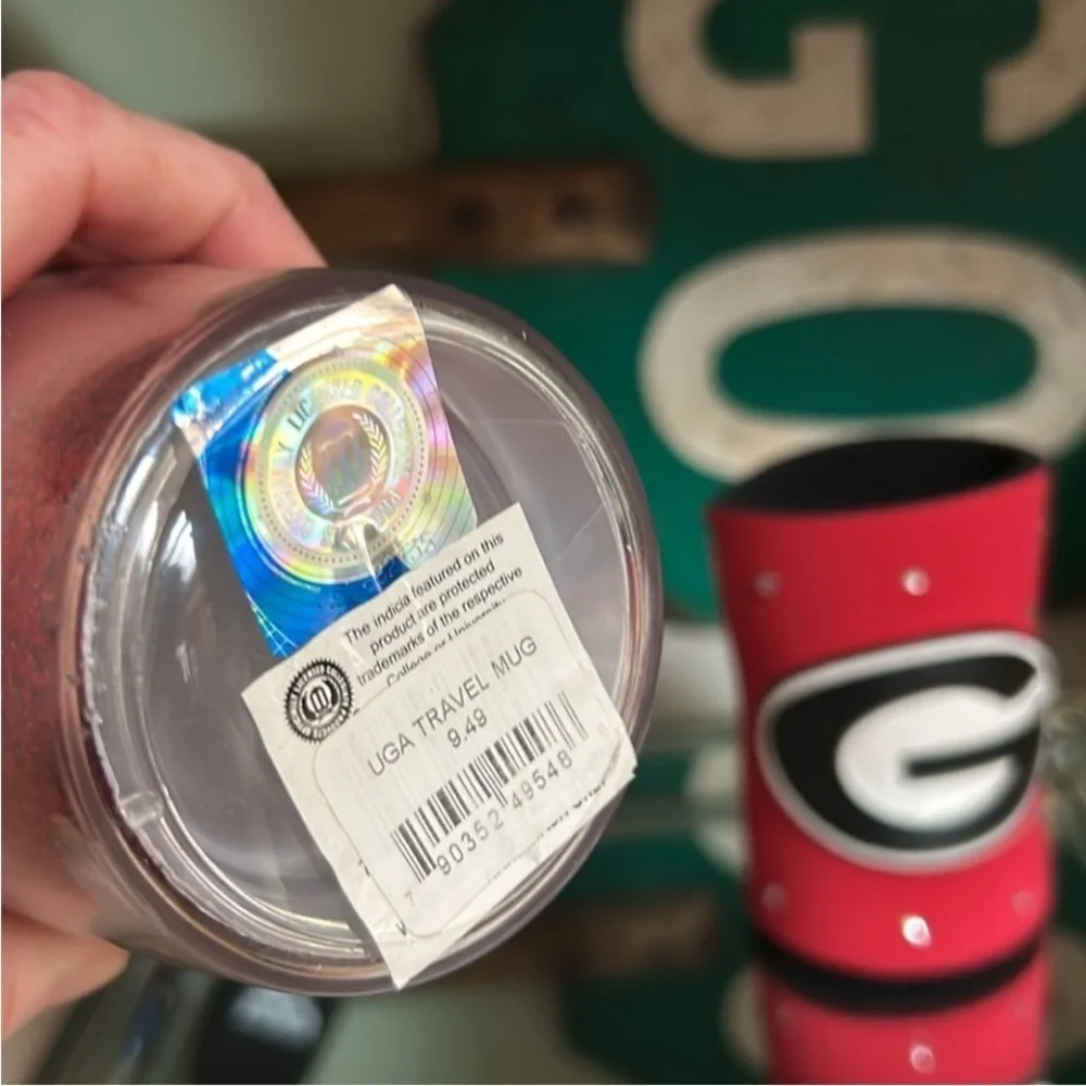 University of Georgia G Official Travel Mug New With Tags GO DAWGS SIC EM' SET 2
